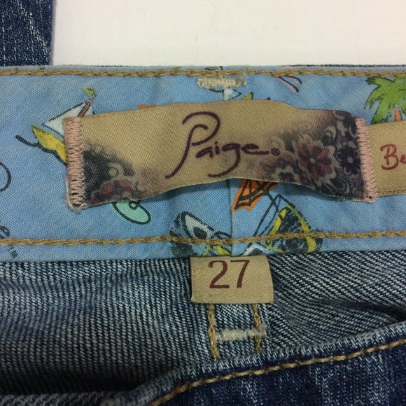 Paige Womens Flare Leg Jeans Sz 27 Low Rise Bell Canyon Bell Bottoms Medium Wash - Picture 4 of 8